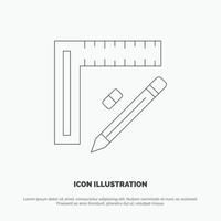 Lineal Konstruktion Bleistift Reparatur Design Symbol Leitung Vektor