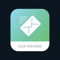 E-Mail-Nachricht gesendet Mobile App-Schaltfläche Android- und iOS-Glyph-Version vektor