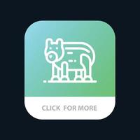 Animal Bear Polar Canada Mobile App Button Android- und iOS-Line-Version vektor