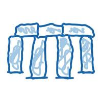 stonehenge doodle symbol handgezeichnete illustration vektor