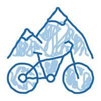 Mountainbike-Doodle-Symbol handgezeichnete Illustration vektor