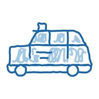 Bus-Taxi-Doodle-Symbol handgezeichnete Illustration vektor
