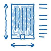 bestimmung der flächenbaugekritzelikone handgezeichnete illustration vektor