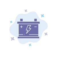 Akkumulator Batterie Power Auto blaues Symbol auf abstraktem Wolkenhintergrund vektor