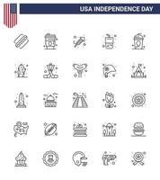 25 usa linie zeichen unabhängigkeitstag feier symbole von cole cola feuerwerk sommerglas editierbare usa tag vektor design elemente