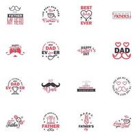 Happy Fathers Day Greeting Card 16 schwarze und rosa Happy Fathers Day Card Vintage Retro Type Font editierbare Vektordesign-Elemente vektor