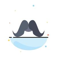 Schnurrbart Hipster Movember Männer flache Farbe Symbolvektor vektor