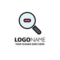 Suche Forschung Zoom Business Logo Vorlage flache Farbe vektor