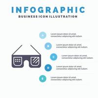 solglasögon glasögon amerikan USA fast ikon infographics 5 steg presentation bakgrund vektor