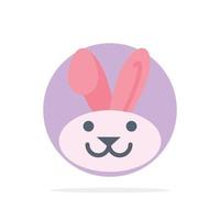 Hase Ostern Kaninchen abstrakten Kreis Hintergrund flache Farbe Symbol vektor