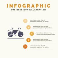 cykel rörelse promenad sport infographics presentation mall 5 steg presentation vektor