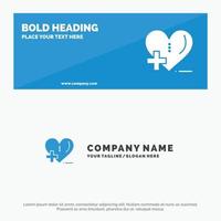 Liebe Gesundheitswesen Krankenhaus Herzpflege solide Symbol Website-Banner und Business-Logo-Vorlage vektor