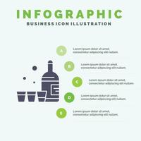 dryck flaska glas irland fast ikon infographics 5 steg presentation bakgrund vektor