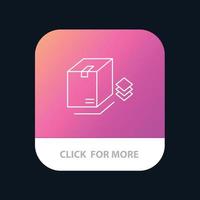 låda överraskning förpackning bunt mobil app knapp android och ios linje version vektor