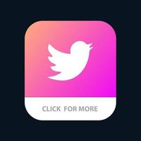 nätverk social Twitter mobil app knapp android och ios glyf version vektor