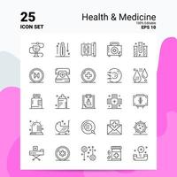 25 Gesundheit Medizin Icon Set 100 bearbeitbare Eps 10 Dateien Business Logo Konzept Ideen Linie Icon Design vektor