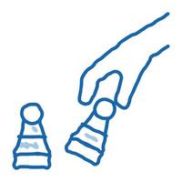 Schachspiel Schlacht Doodle Symbol handgezeichnete Abbildung vektor