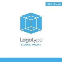 design grafiktool blau solide logo vorlage platz für tagline vektor