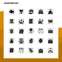 25 Valentinstag-Icon-Set solide Glyphen-Icon-Vektor-Illustrationsvorlage für Web- und mobile Ideen für Unternehmen vektor