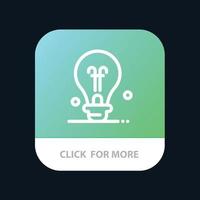Glödlampa utbildning aning mobil app knapp android och ios linje version vektor
