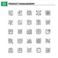 25 Produktmanagement-Icon-Set Vektorhintergrund vektor