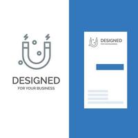 Bildungsmagnet Wissenschaft graues Logodesign und Visitenkartenvorlage vektor