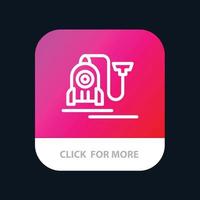 vakuummaschine hotelkabel mobile app-taste android- und ios-linienversion vektor