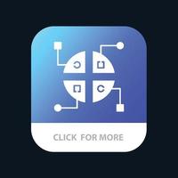 baunetzkarte mobile app-schaltfläche android- und ios-glyphenversion vektor