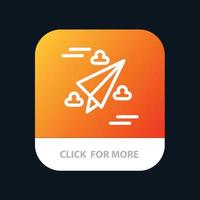 webdesign papierfliege mobile app-schaltfläche android- und ios-linienversion vektor