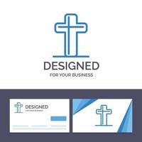 kreative visitenkarte und logo-vorlage feier christliches kreuz ostern vektorillustration vektor