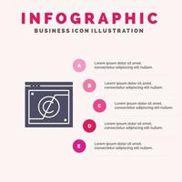 Business Copyright Digital Domain Law solides Symbol Infografiken 5 Schritte Präsentationshintergrund vektor