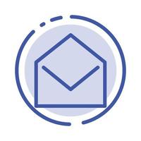 företag post meddelande öppen blå prickad linje linje ikon vektor