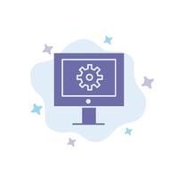 uppkopplad Stöd service teknisk bistånd teknisk Stöd webb underhåll blå ikon på abstrakt moln bakgrund vektor