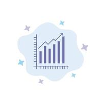 Graph Analytik Geschäftsdiagramm Marketingstatistik Trends blaues Symbol auf abstraktem Wolkenhintergrund vektor