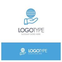 företag global modern tjänster blå översikt logotyp med plats för Tagline vektor