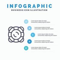 Schutz Sicherheitsunterstützung Float-Liniensymbol mit 5 Schritten Präsentation Infografiken Hintergrund vektor