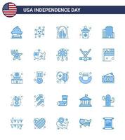 25 kreativ USA ikoner modern oberoende tecken och 4:e juli symboler av tecken val stjärna USA landmärke redigerbar USA dag vektor design element