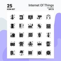 25 Symbolsatz für das Internet der Dinge 100 bearbeitbare eps 10 Dateien Geschäftslogo Konzeptideen solides Glyphen-Icon-Design vektor