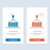 gebäude fracht baukran blau und rot jetzt herunterladen und kaufen web-widget-kartenvorlage vektor