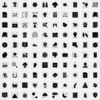 uppsättning av 100 universell fast ikoner vektor