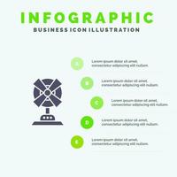 Elektrolüfter Heimmaschine Infografiken Präsentationsvorlage Präsentation in 5 Schritten vektor