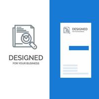 Seitensuche Webseitensuche Layout graues Logodesign und Visitenkartenvorlage vektor