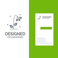 flora blommig blomma natur vår grå logotyp design och företag kort mall vektor