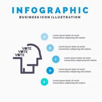 valsedel val opinionsundersökning folkomröstning Tal fast ikon infographics 5 steg presentation bakgrund vektor