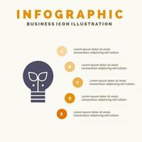 eco aning lampa ljus fast ikon infographics 5 steg presentation bakgrund vektor