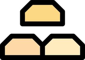 Bars finanzieren Gold Einkommen Zinsen flache Farbe Symbol Vektor Symbol Banner Vorlage
