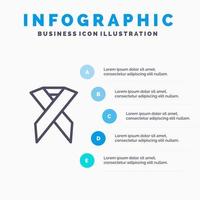Farbband hilft Gesundheit Solidarität blau Infografiken Vorlage 5 Schritte Vektorlinie Symbol Vorlage vektor