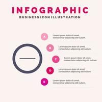 Benutzeroberfläche minus solides Benutzersymbol Infografiken 5 Schritte Präsentationshintergrund vektor