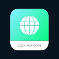 Weltkarte Internet Mobile App Schaltfläche Android und iOS Glyph-Version vektor