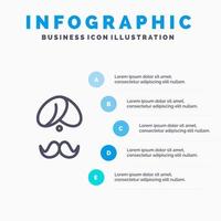 hindu Indien indisk man människor person turban linje ikon med 5 steg presentation infographics bakgrund vektor